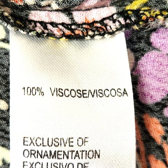 Democracy Split V-Neck Floral Print Blouse Short Flutter Sleeves and Side Sz 2X - Picture 11 of 16